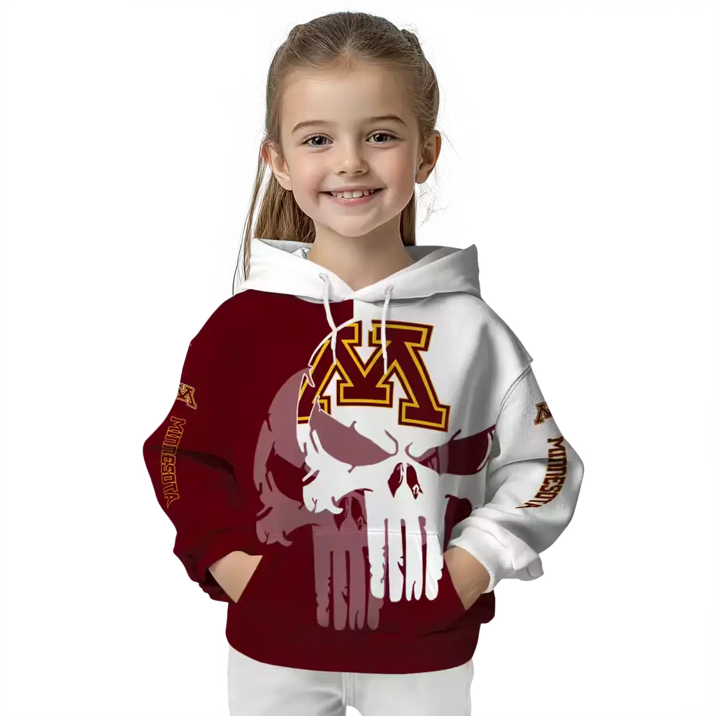minnesota golden gophers graphic punisher maroon white hoodie top rated minnesota golden gophers graphic punisher maroon white hoodie top rated
