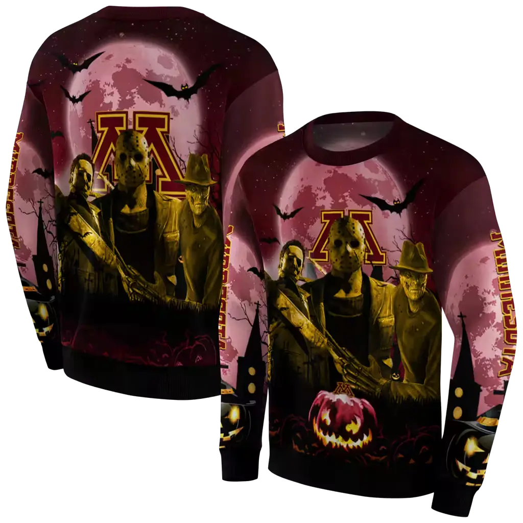 minnesota golden gophers halloween vibes maroon black hoodie premium grade minnesota golden gophers halloween vibes maroon black hoodie premium grade