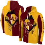 minnesota golden gophers heartbeat graphic maroon hoodie best selling
