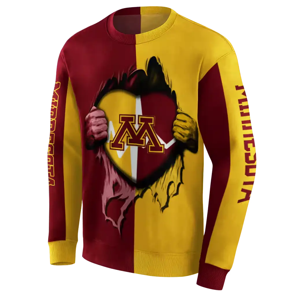 minnesota golden gophers heartbeat graphic maroon hoodie new arrival minnesota golden gophers heartbeat graphic maroon hoodie new arrival