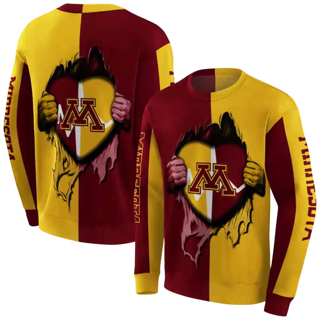 minnesota golden gophers heartbeat graphic maroon hoodie premium grade minnesota golden gophers heartbeat graphic maroon hoodie premium grade