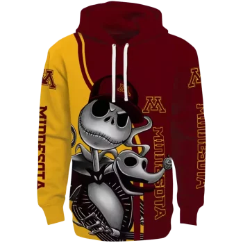 minnesota golden gophers jack skellington maroon hoodie best selling