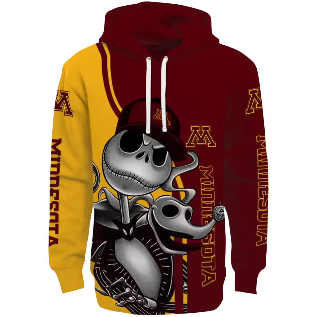 minnesota golden gophers jack skellington maroon hoodie best selling minnesota golden gophers jack skellington maroon hoodie best selling
