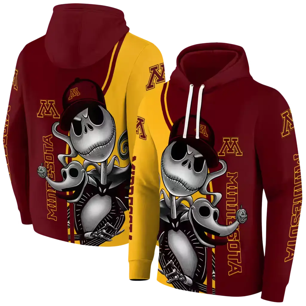 minnesota golden gophers jack skellington maroon hoodie fashion forward minnesota golden gophers jack skellington maroon hoodie fashion forward