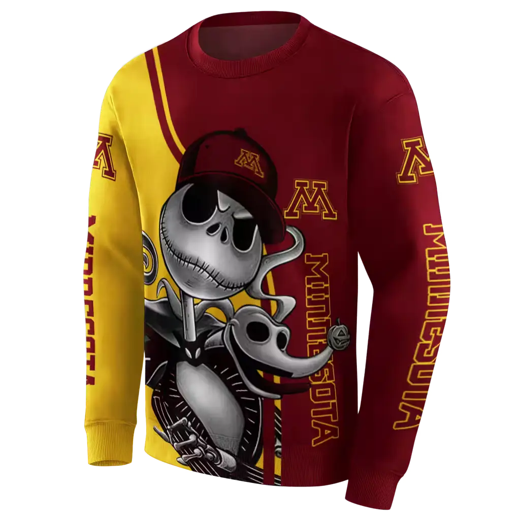 minnesota golden gophers jack skellington maroon hoodie new arrival minnesota golden gophers jack skellington maroon hoodie new arrival