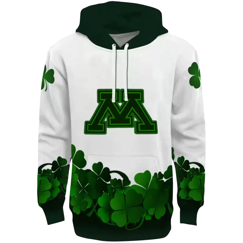 minnesota golden gophers lucky motif white green hoodie best selling minnesota golden gophers lucky motif white green hoodie best selling