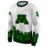 minnesota golden gophers lucky motif white green hoodie best selling
