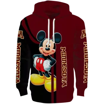 minnesota golden gophers mickey mouse maroon black hoodie best selling