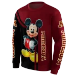 minnesota golden gophers mickey mouse maroon black hoodie best selling