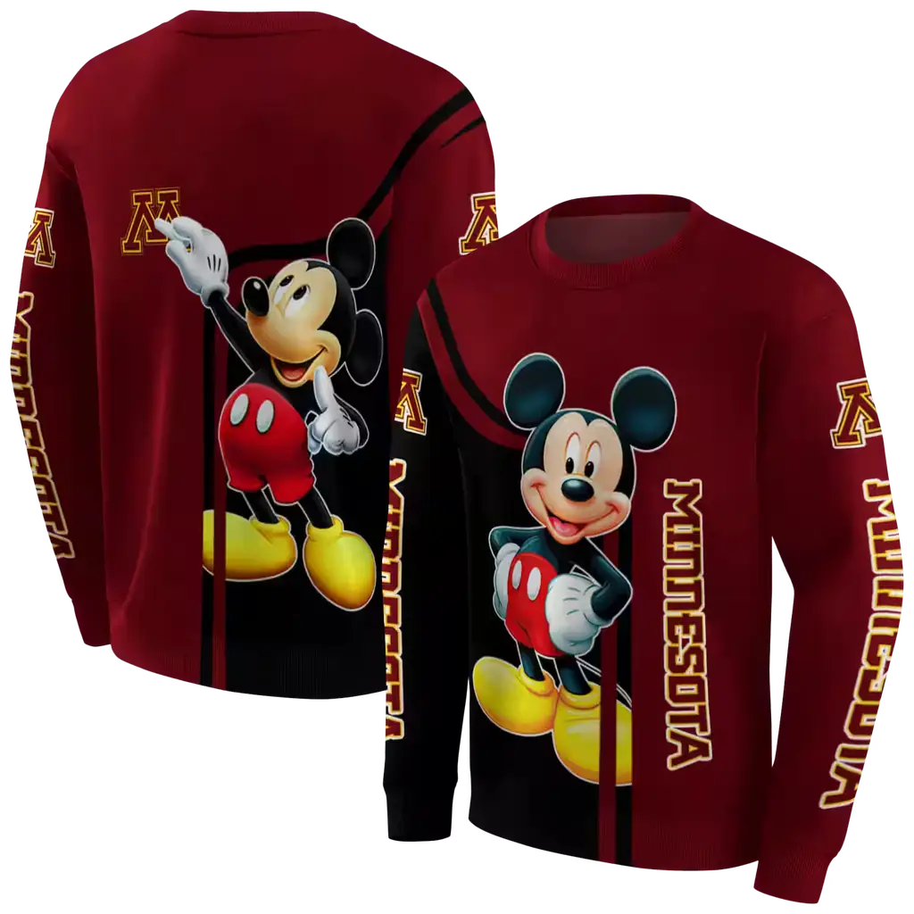 minnesota golden gophers mickey mouse maroon black hoodie premium grade minnesota golden gophers mickey mouse maroon black hoodie premium grade