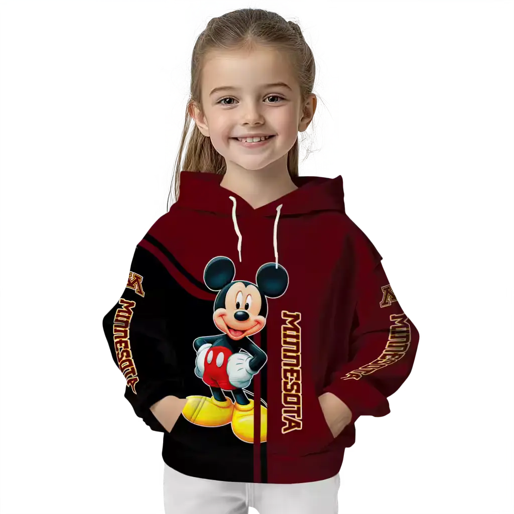 minnesota golden gophers mickey mouse maroon black hoodie top rated minnesota golden gophers mickey mouse maroon black hoodie top rated
