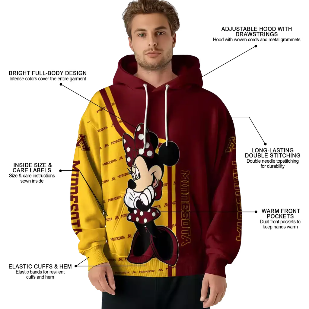 minnesota golden gophers minnie mouse maroon hoodie latest model minnesota golden gophers minnie mouse maroon hoodie latest model