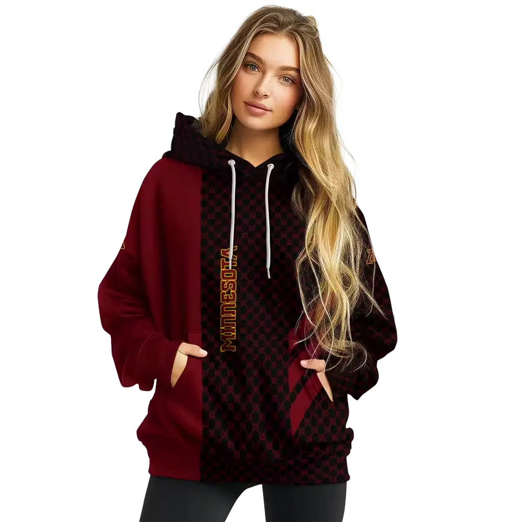 minnesota golden gophers monogram pattern maroon hoodie high quality minnesota golden gophers monogram pattern maroon hoodie high quality