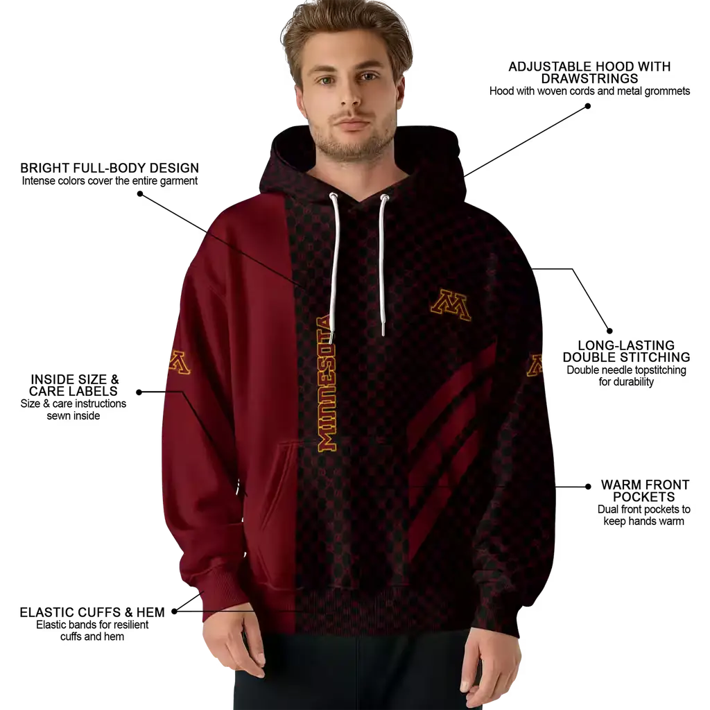 minnesota golden gophers monogram pattern maroon hoodie latest model minnesota golden gophers monogram pattern maroon hoodie latest model