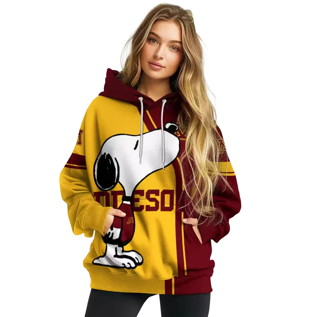 minnesota golden gophers playful snoopy maroon hoodie high quality minnesota golden gophers playful snoopy maroon hoodie high quality
