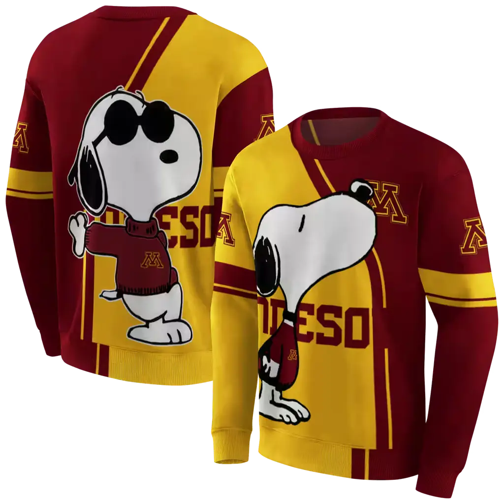 minnesota golden gophers playful snoopy maroon hoodie premium grade minnesota golden gophers playful snoopy maroon hoodie premium grade