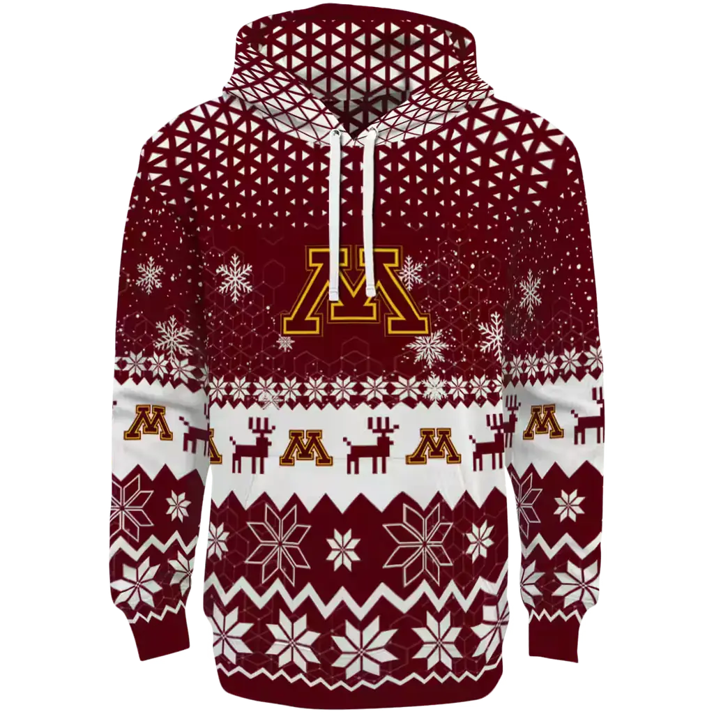 minnesota golden gophers reindeer motif maroon hoodie best selling minnesota golden gophers reindeer motif maroon hoodie best selling