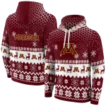 minnesota golden gophers reindeer motif maroon hoodie best selling