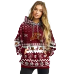 minnesota golden gophers reindeer motif maroon hoodie best selling