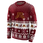 minnesota golden gophers reindeer motif maroon hoodie best selling