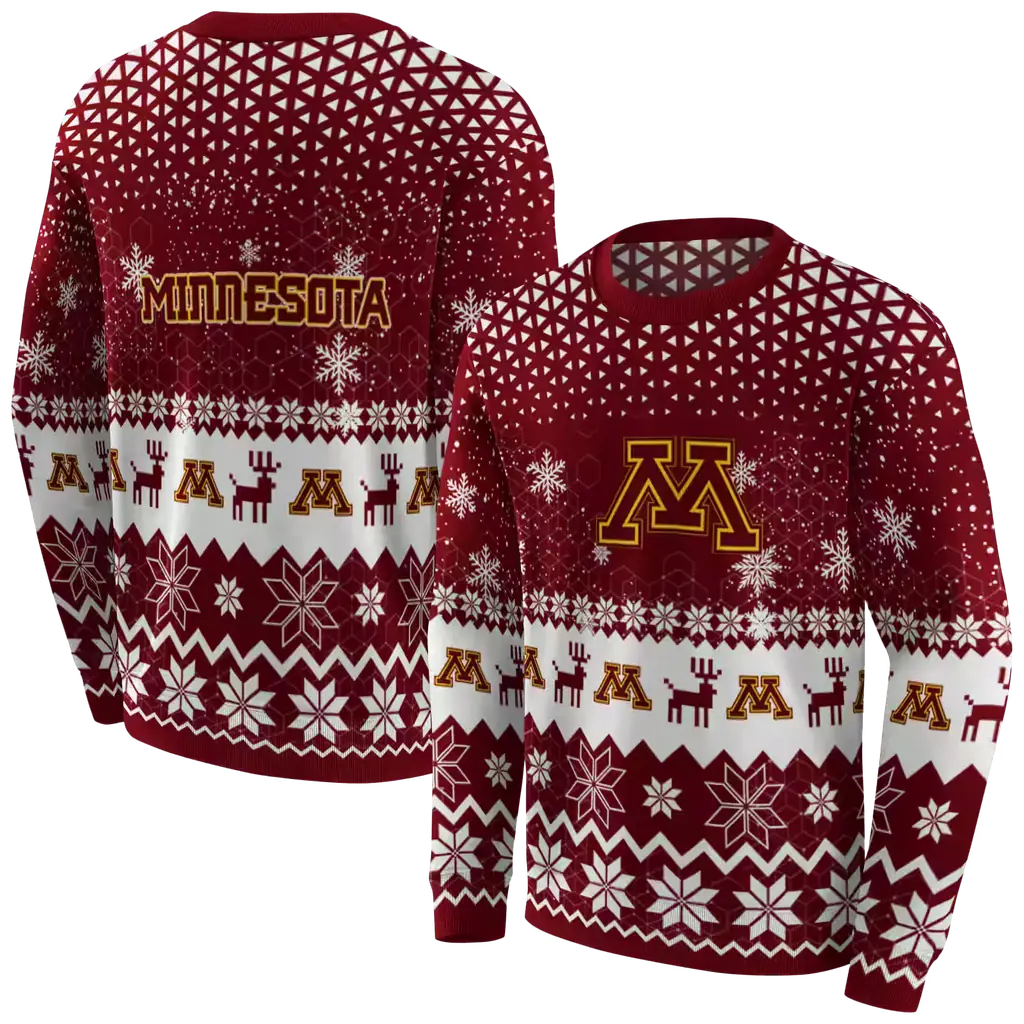 minnesota golden gophers reindeer motif maroon hoodie premium grade minnesota golden gophers reindeer motif maroon hoodie premium grade