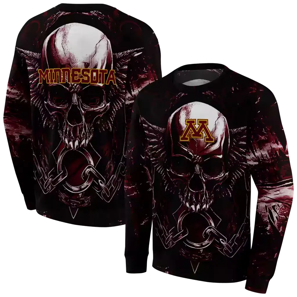 minnesota golden gophers skull artwork maroon black hoodie premium grade minnesota golden gophers skull artwork maroon black hoodie premium grade