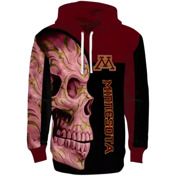 minnesota golden gophers skull motif maroon black hoodie best selling