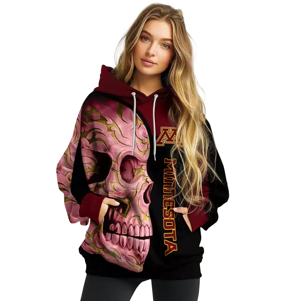 minnesota golden gophers skull motif maroon black hoodie high quality minnesota golden gophers skull motif maroon black hoodie high quality