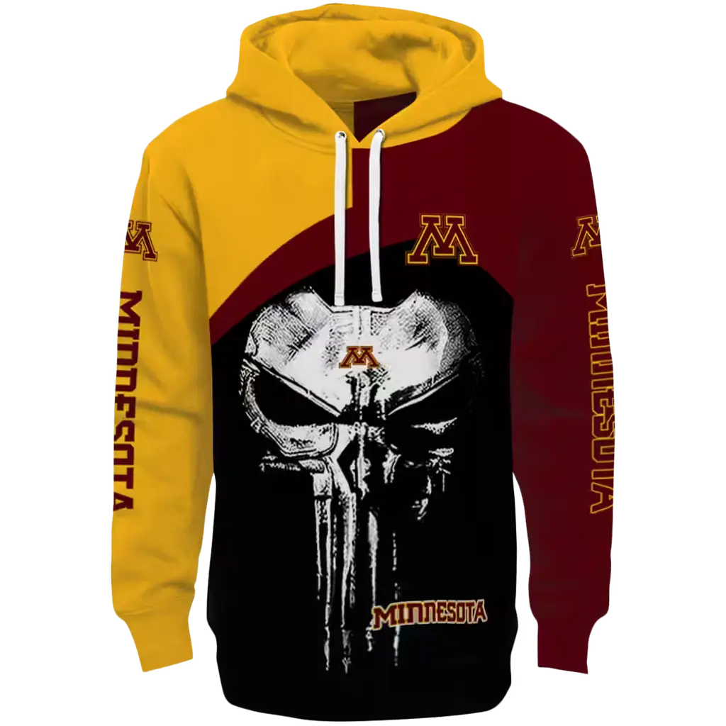minnesota golden gophers skull punisher gold black hoodie best selling minnesota golden gophers skull punisher gold black hoodie best selling