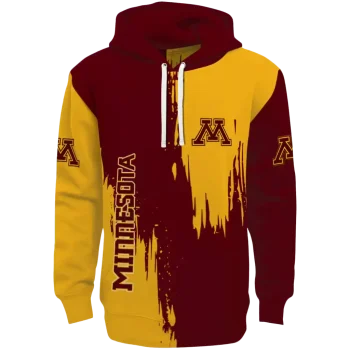 minnesota golden gophers splatter effect maroon hoodie best selling