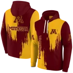 minnesota golden gophers splatter effect maroon hoodie best selling