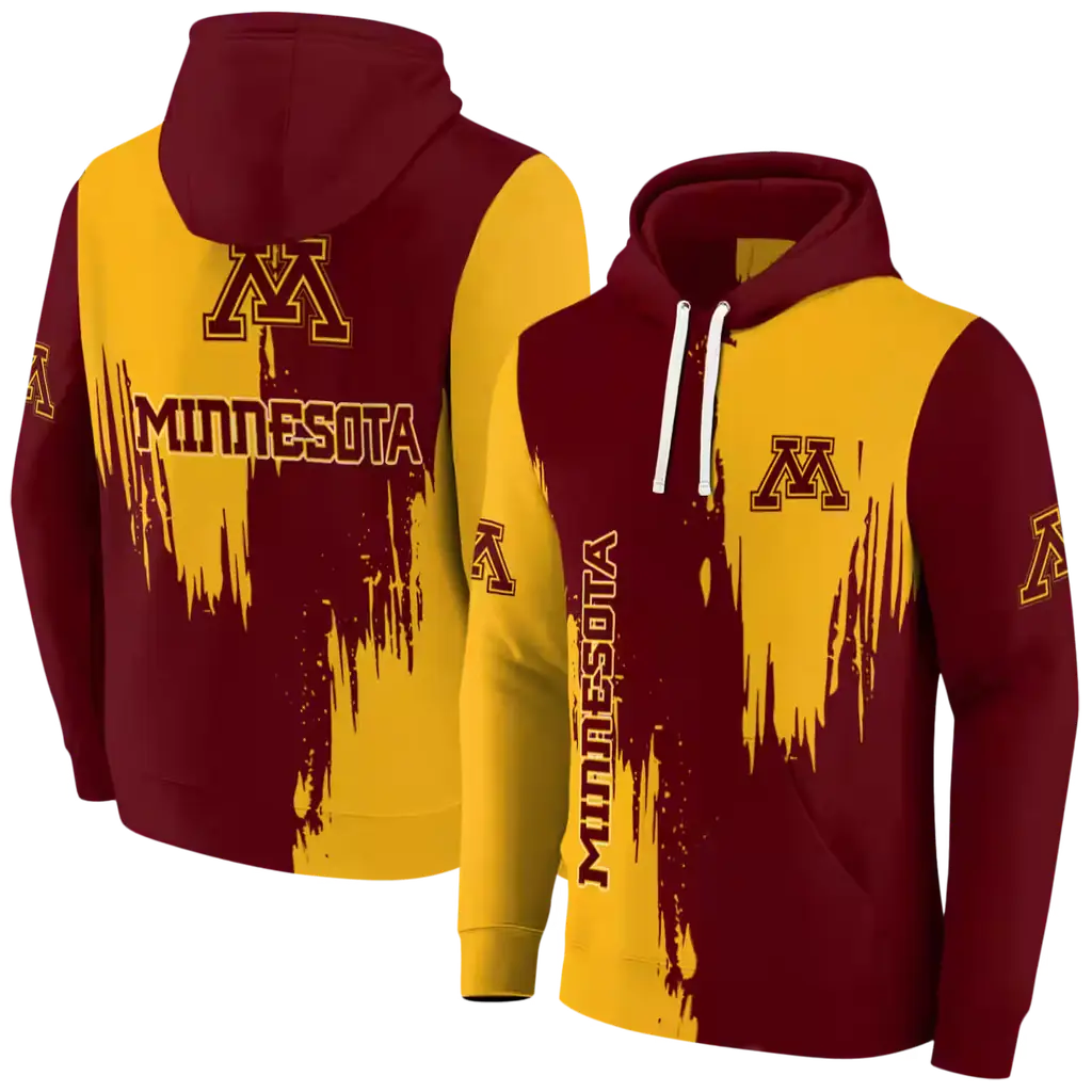 minnesota golden gophers splatter effect maroon hoodie fashion forward minnesota golden gophers splatter effect maroon hoodie fashion forward