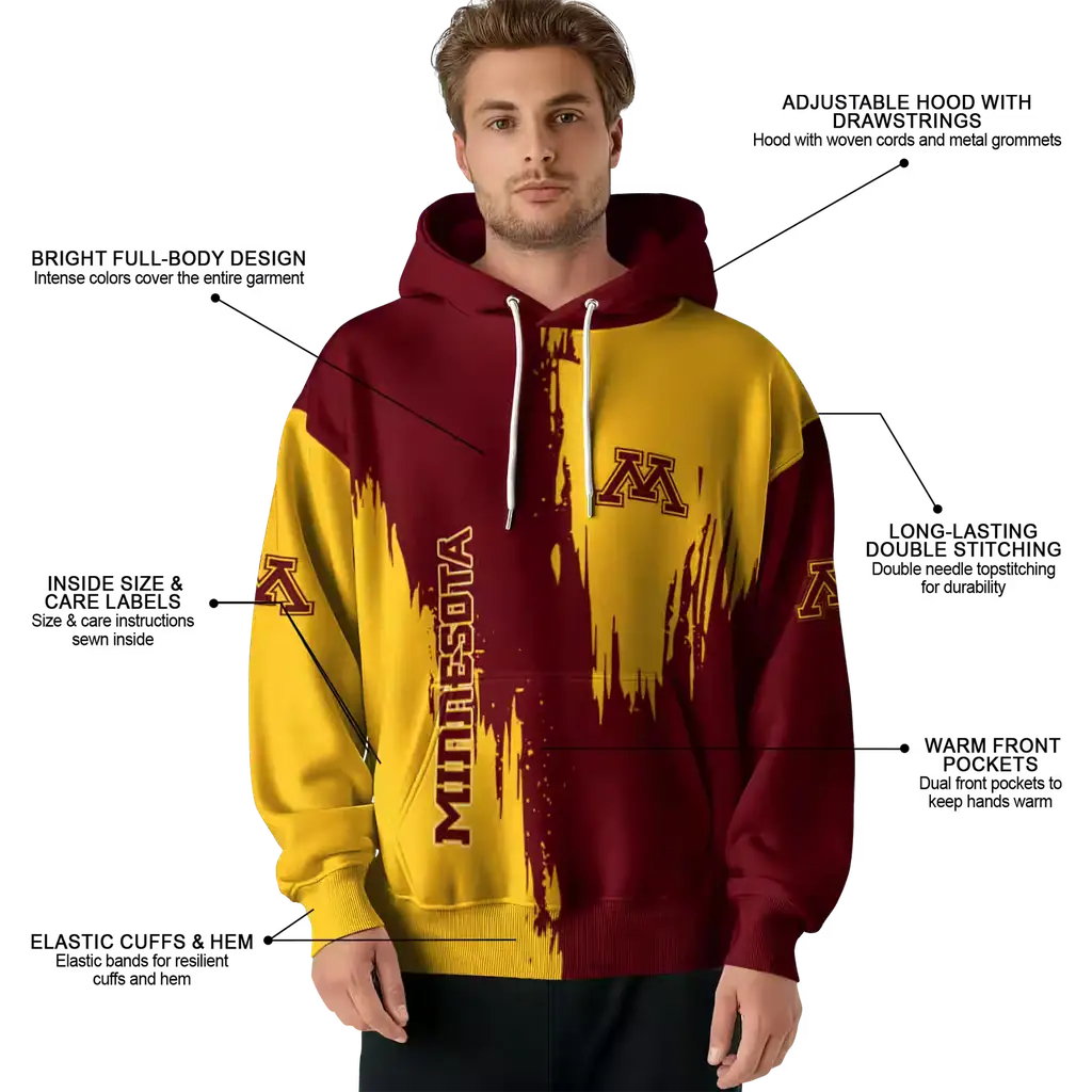 minnesota golden gophers splatter effect maroon hoodie latest model minnesota golden gophers splatter effect maroon hoodie latest model