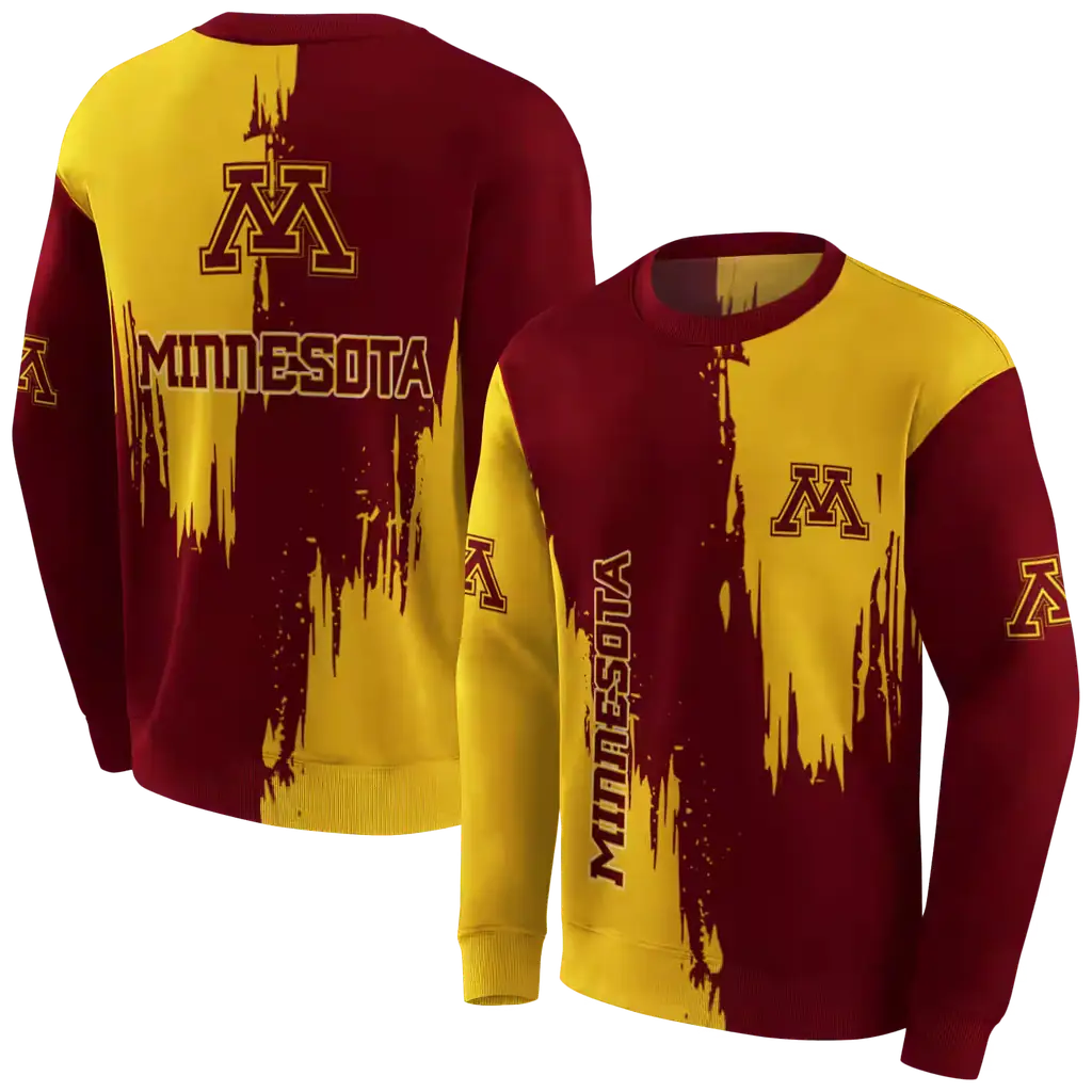 minnesota golden gophers splatter effect maroon hoodie premium grade minnesota golden gophers splatter effect maroon hoodie premium grade
