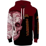 minnesota golden gophers sugar skull maroon black hoodie best selling