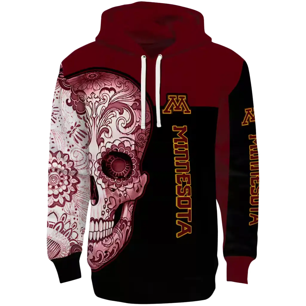minnesota golden gophers sugar skull maroon black hoodie best selling minnesota golden gophers sugar skull maroon black hoodie best selling