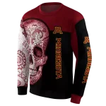 minnesota golden gophers sugar skull maroon black hoodie best selling