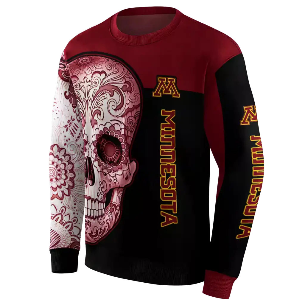minnesota golden gophers sugar skull maroon black hoodie new arrival minnesota golden gophers sugar skull maroon black hoodie new arrival