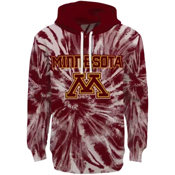 minnesota golden gophers tie dye pattern maroon hoodie best selling