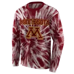 minnesota golden gophers tie dye pattern maroon hoodie best selling