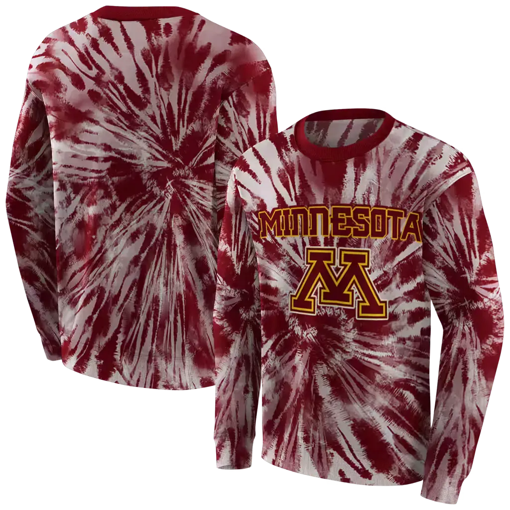 minnesota golden gophers tie dye pattern maroon hoodie premium grade minnesota golden gophers tie dye pattern maroon hoodie premium grade
