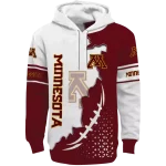 minnesota golden gophers triangular pattern maroon white hoodie best selling