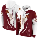minnesota golden gophers triangular pattern maroon white hoodie best selling