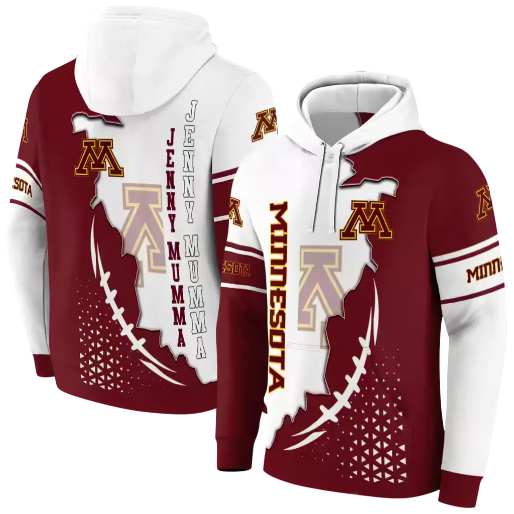 minnesota golden gophers triangular pattern maroon white hoodie fashion forward minnesota golden gophers triangular pattern maroon white hoodie fashion forward