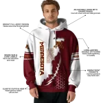 minnesota golden gophers triangular pattern maroon white hoodie best selling