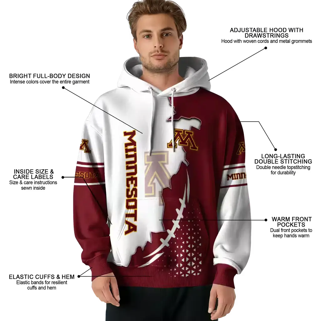 minnesota golden gophers triangular pattern maroon white hoodie latest model minnesota golden gophers triangular pattern maroon white hoodie latest model