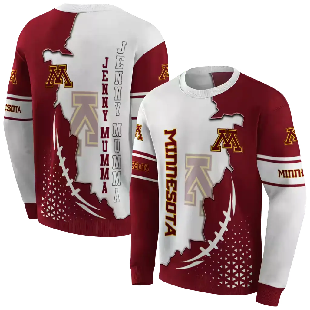 minnesota golden gophers triangular pattern maroon white hoodie premium grade minnesota golden gophers triangular pattern maroon white hoodie premium grade