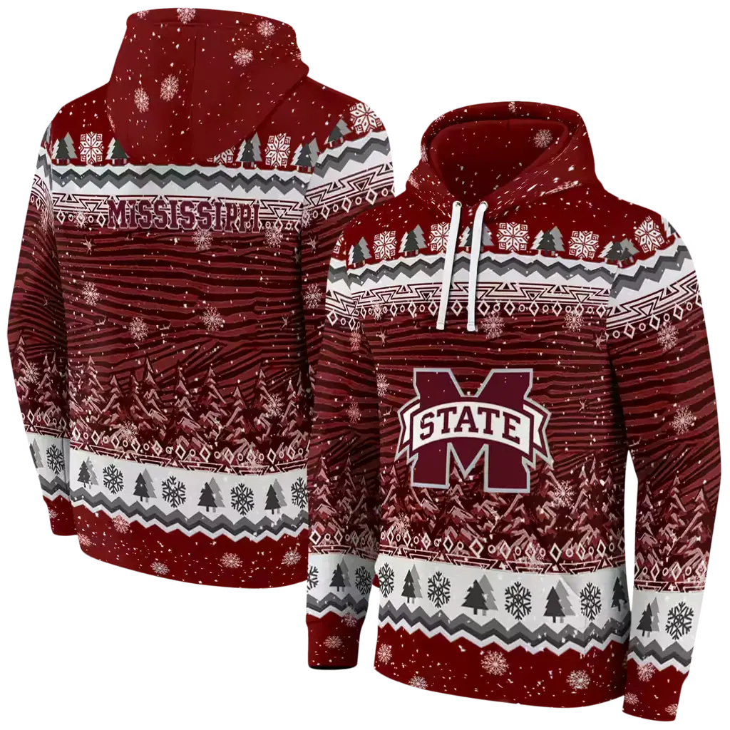 mississippi state bulldogs christmas trees maroon hoodie fashion forward mississippi state bulldogs christmas trees maroon hoodie fashion forward