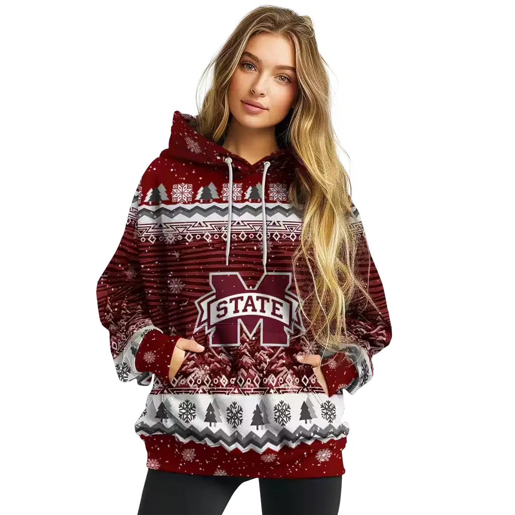 mississippi state bulldogs christmas trees maroon hoodie high quality mississippi state bulldogs christmas trees maroon hoodie high quality