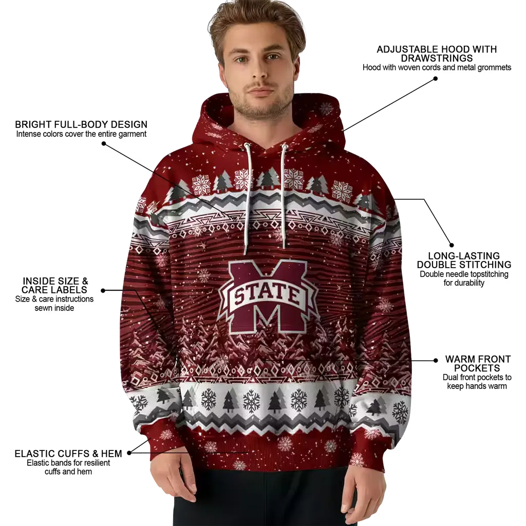 mississippi state bulldogs christmas trees maroon hoodie latest model mississippi state bulldogs christmas trees maroon hoodie latest model